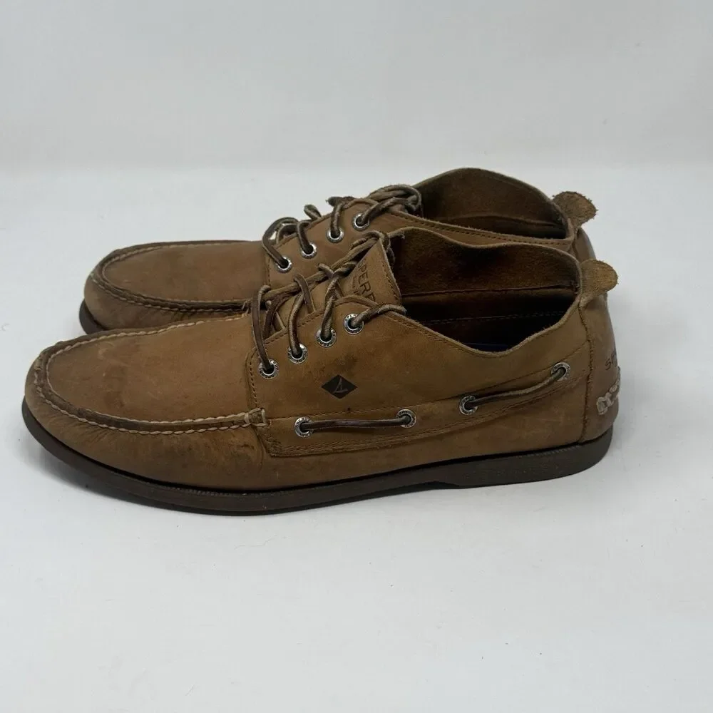 Sperry Top Sider Authentic Chukka Boots Mens 12 M Brown Leather Preppy Casual